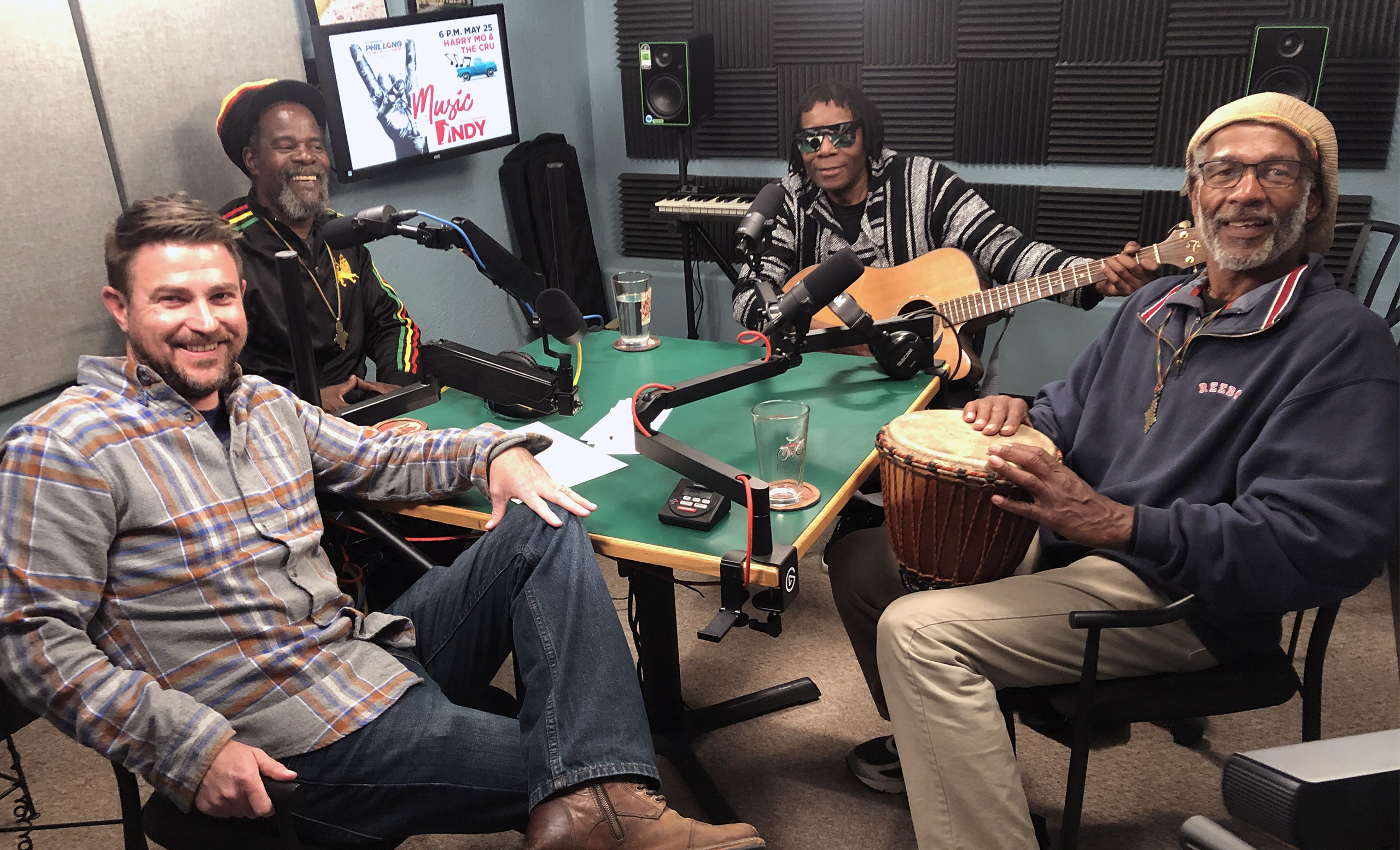 Bryan Grossman in studio with Harry Mo and the CRU