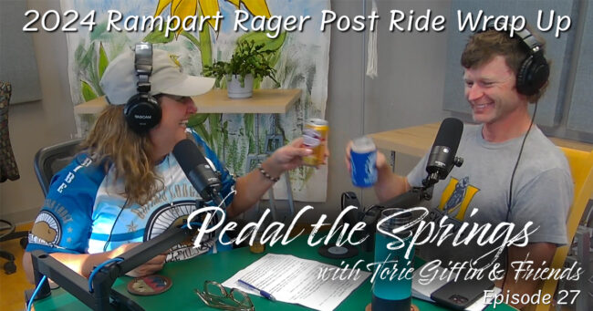 2024 Rampart Rager Post Ride Wrap Up, showing Torie Giffin and Danial Matheny in studio