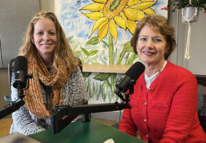 Shelly Roehrs and Sallie Clark in the podcast studio