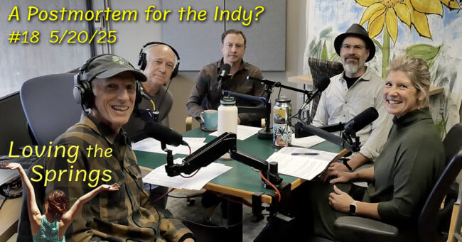 Al Brody, Dave Gardner, Corey Hutchins, Matt Schniper and Carrie Simison in podcast studio