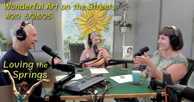 Dave Gardner, Carrie Simison and Michelle Winchell in the podcast studio