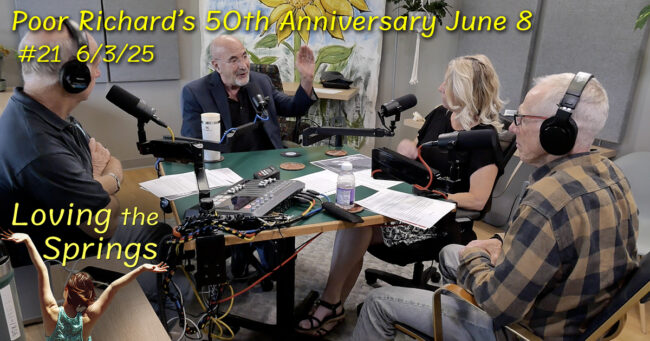 Dave Gardner, Richard Skorman, Carrie Simison and Al Brody in the podcast studio