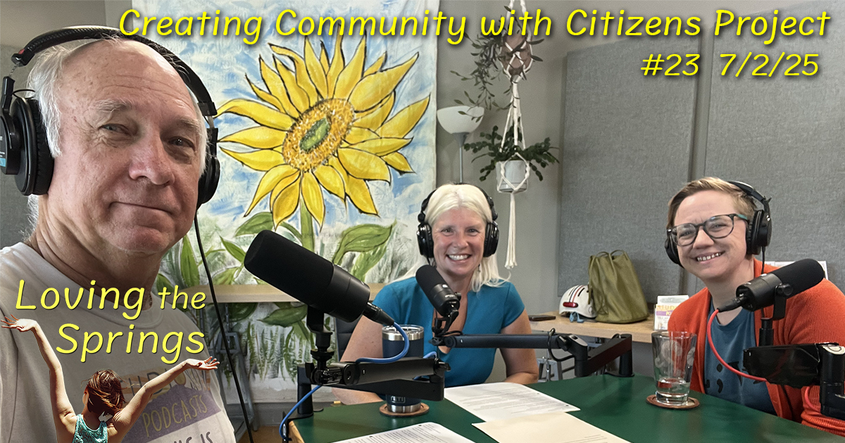 Dave Gardner, Carrie Simison and Stephanie Vigil in the podcast studio