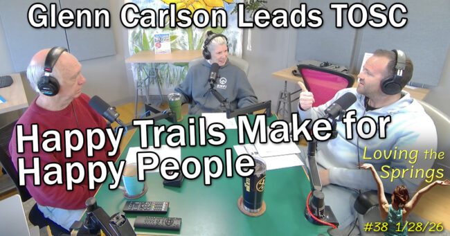 Dave Gardner, Carrie Simison and Glenn Carlson in the podcast studio