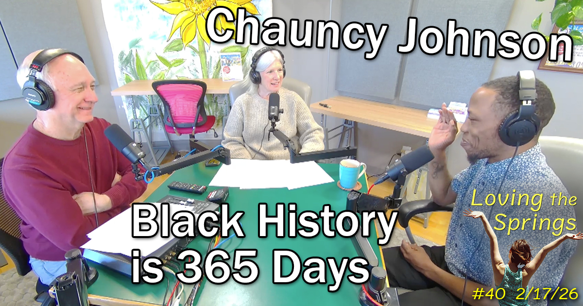 Dave Gardner, Carrie Simison and Chauncy Johnson in the podcast studio