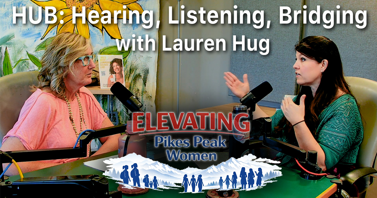 Beth Roaostad and Lauren Hug in podcast studio