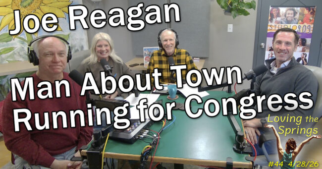 Dave Gardner, Carrie Simison, Al Brody and Joe Reagan in the podcast studio