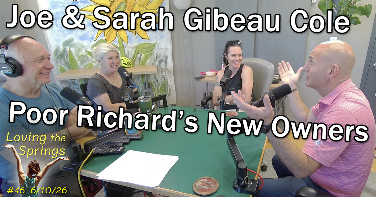 Dave Gardner, Carrie Simison, Sarah Gibeau Cole and Joe Cole in the podcast studio